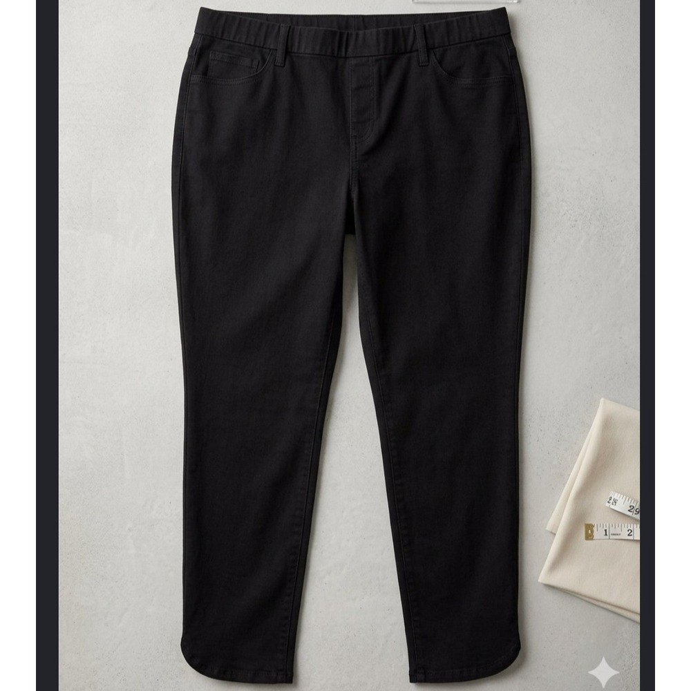 Terra & Sky Womens 2X 20W-22W Black Soot Pull On Stretch Jeggings TS38750